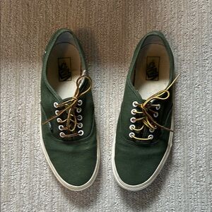 Vans Green Canvas Sneakers with Vulcanized Soles